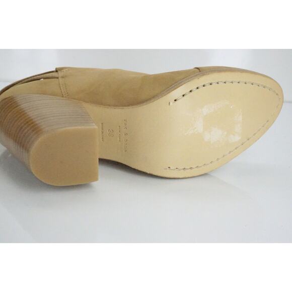 Rag & Bone Kinsey Brown Suede Block Heels Ankle Boots Size 38 $595 NIB - Picture 11 of 11